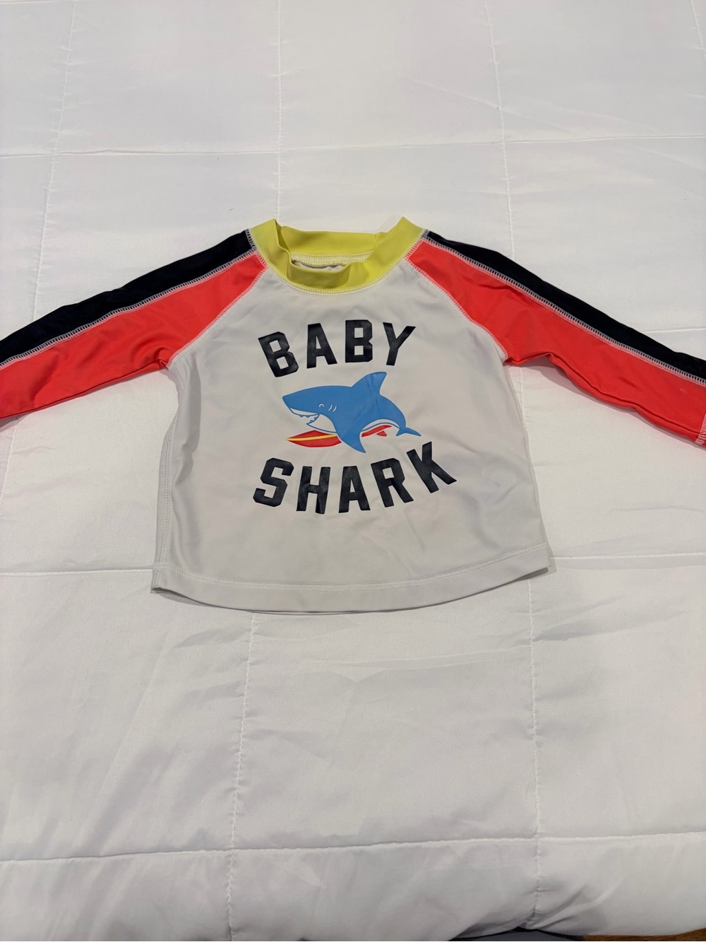 GAP Baby Shark Long-Sleeve Rashguard - White, Coral, Navy, Lime